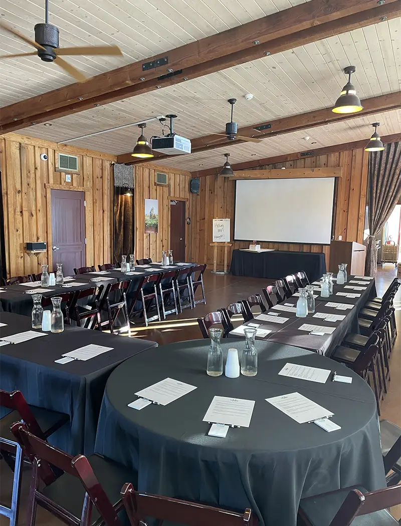 Tables setup for group event
