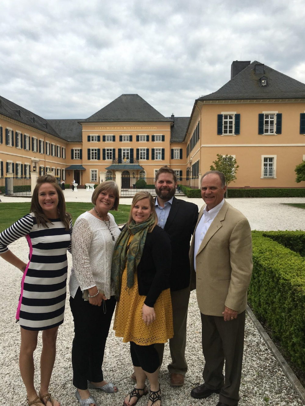 Group at historic site